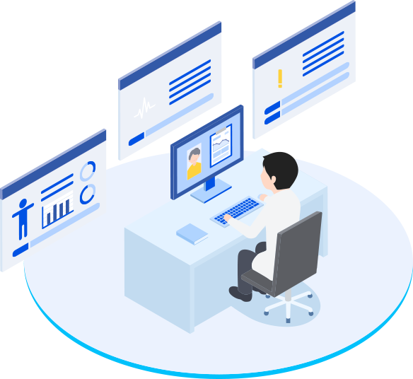 パソコン見てる人のイラスト